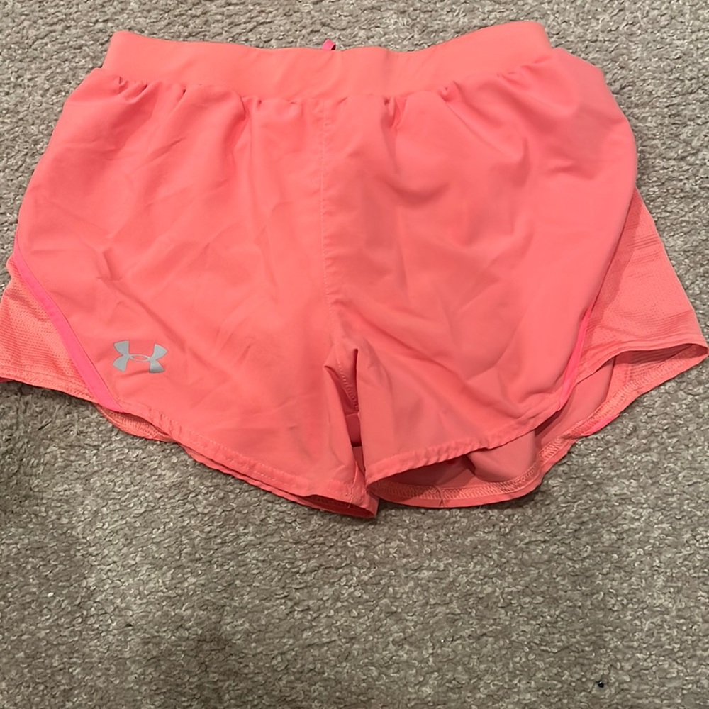 Hot pink Under Armour workout shorts